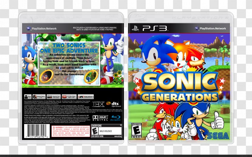 Sonic Generations PlayStation 3 Video Game Computer Software - Technology - Cover Design Transparent PNG