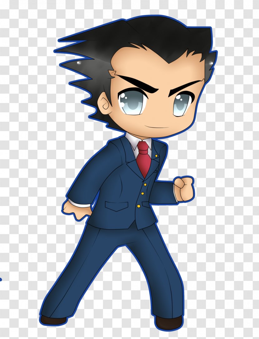 Phoenix Wright: Ace Attorney Investigations: Miles Edgeworth Kavaii - Silhouette Transparent PNG