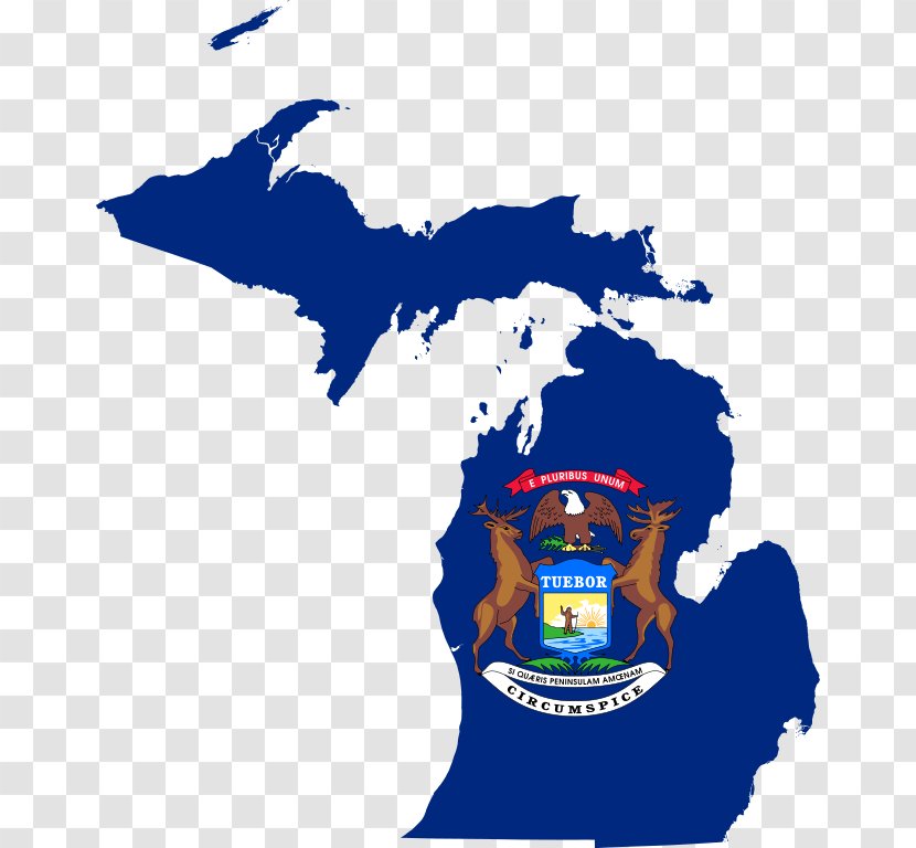 Flag Of Michigan Map - Road - Mi Transparent PNG
