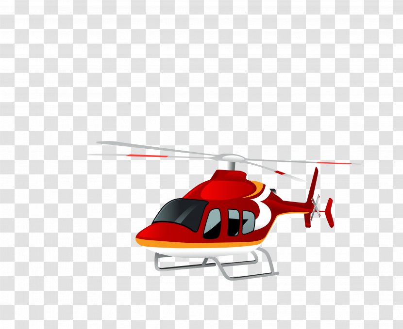 Vector Color Helicopter Blue Sky - Red - Orange Transparent PNG