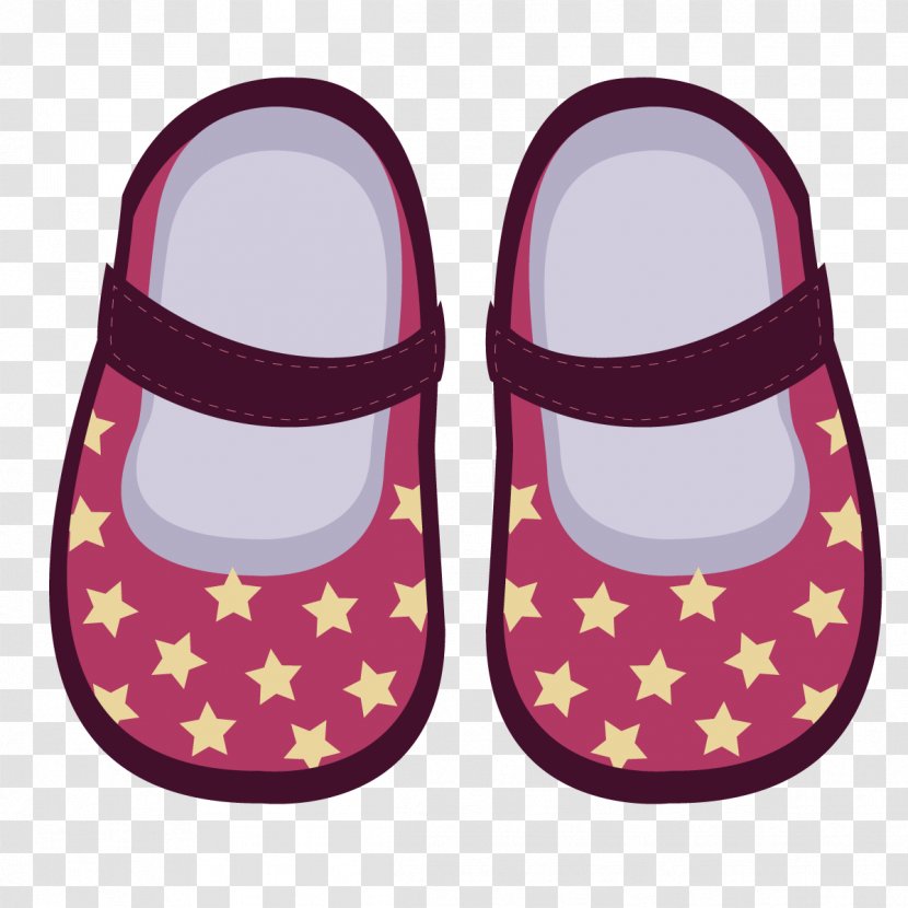 Shoe Slipper Euclidean Vector Footwear - Pink - Star Shoes Transparent PNG