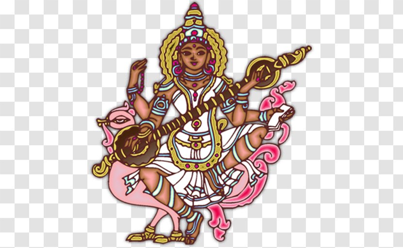 Saraswati Goddess Clip Art - Silhouette Transparent PNG