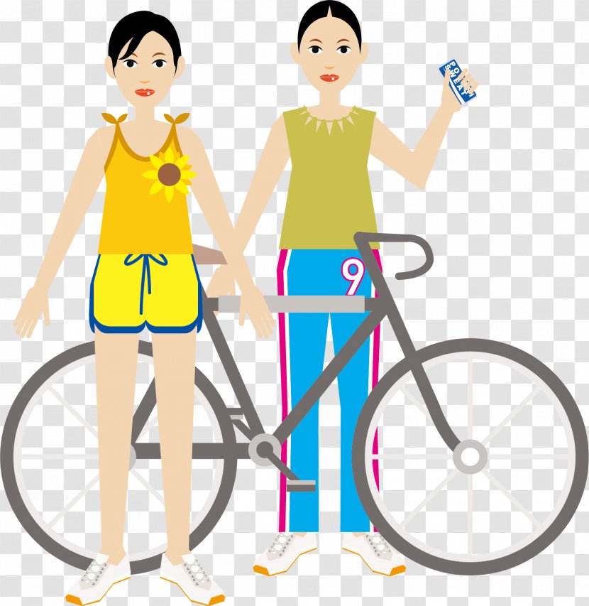 Bicycle Cartoon Cycling Illustration - Come Home From School Transparent PNG