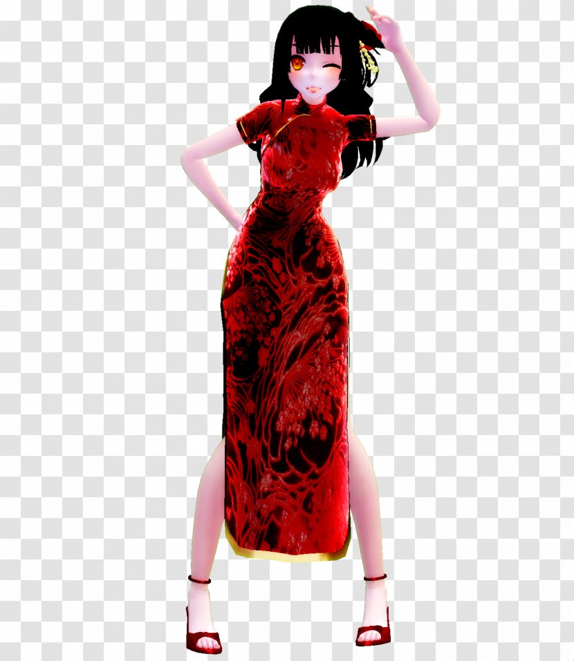 Costume - Fur - Chinese Dress Transparent PNG