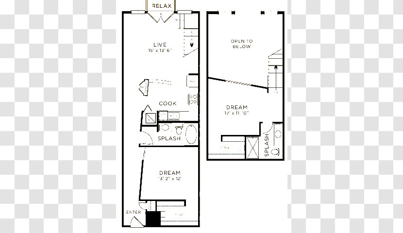 Mariposa Lofts Apartments Renting Floor Plan - Rectangle - Apartment Transparent PNG