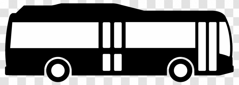 Transit Bus School Clip Art - Black And White Transparent PNG