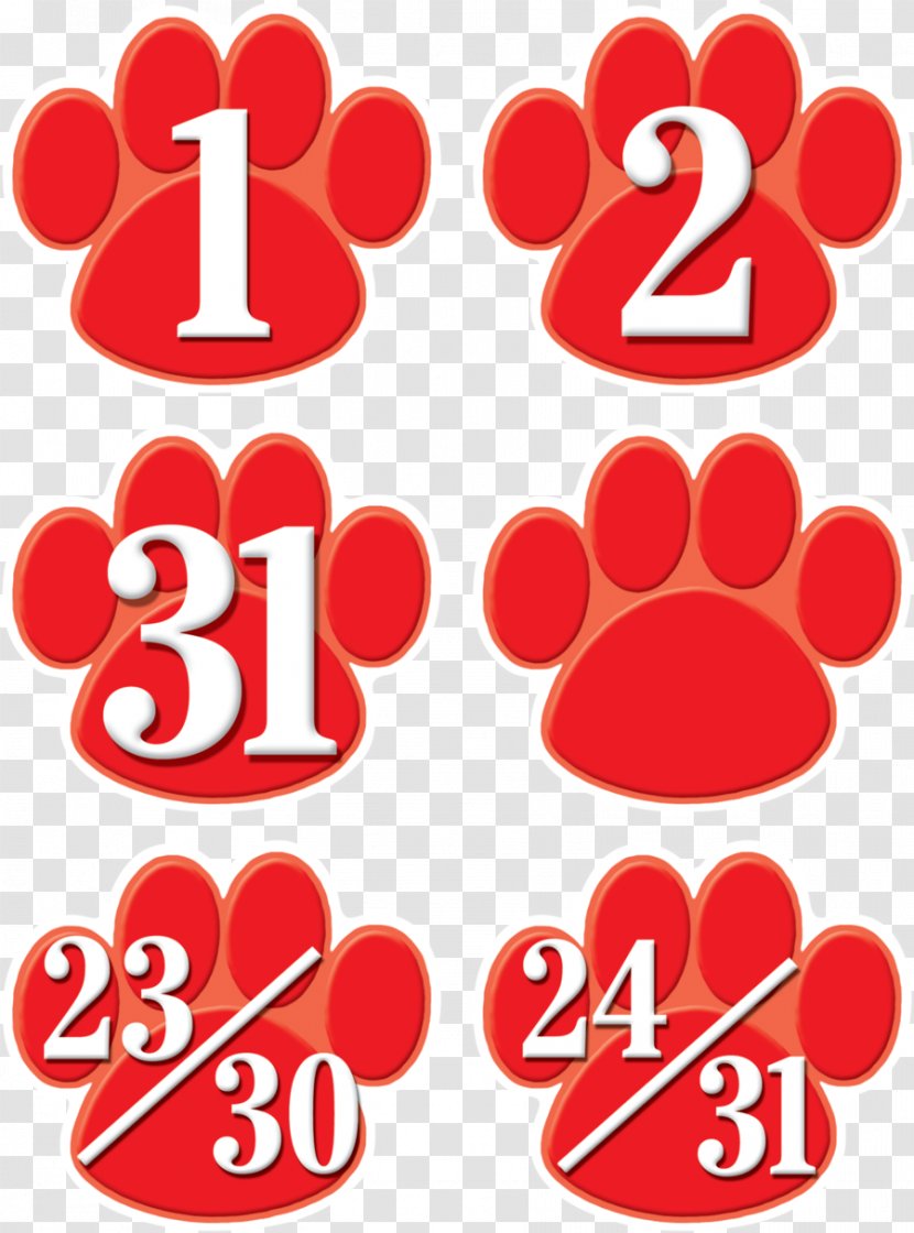 Calendar Red Classroom Paw - White Transparent PNG