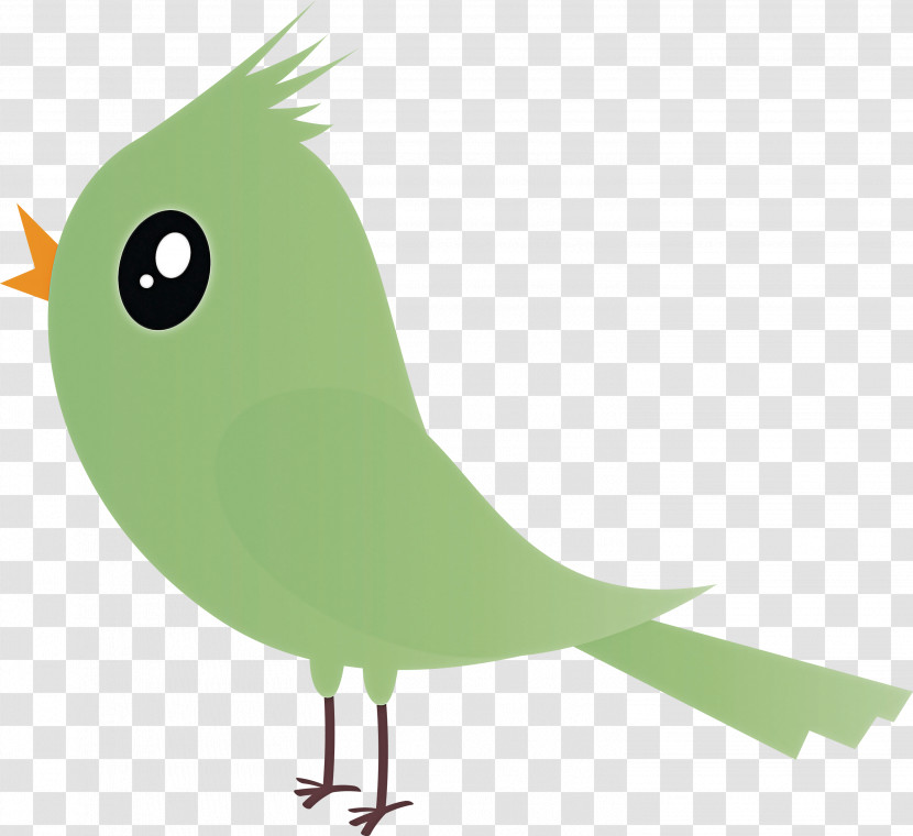 Bird Green Beak Parrot Cartoon Transparent PNG