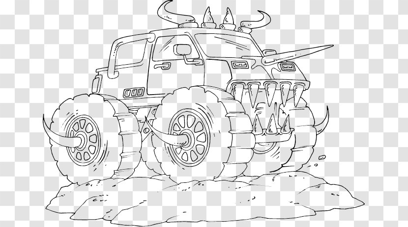 Monster Truck Coloring Book Grave Digger Bigfoot - Car - Jam Transparent PNG