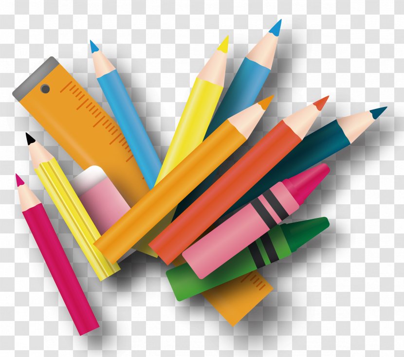 Colored Pencil Stationery - Paintbrush - Pencils Transparent PNG