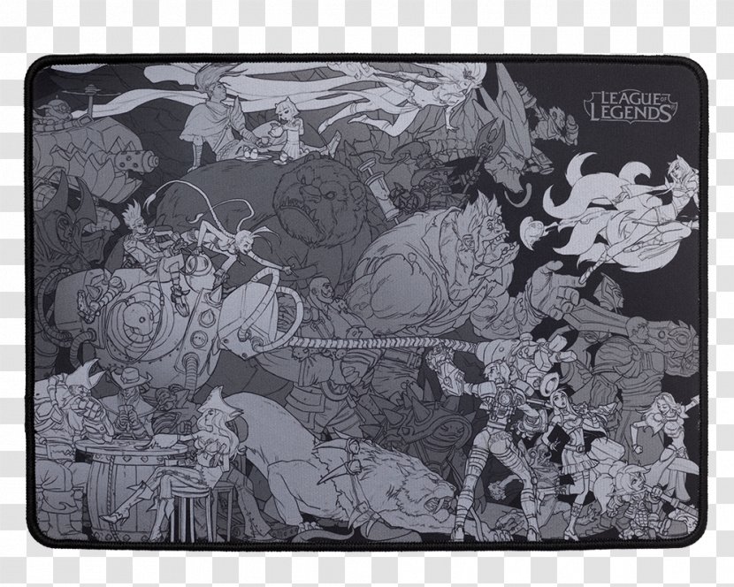 League Of Legends Art Drawing Painting Sketch - Monochrome Transparent PNG