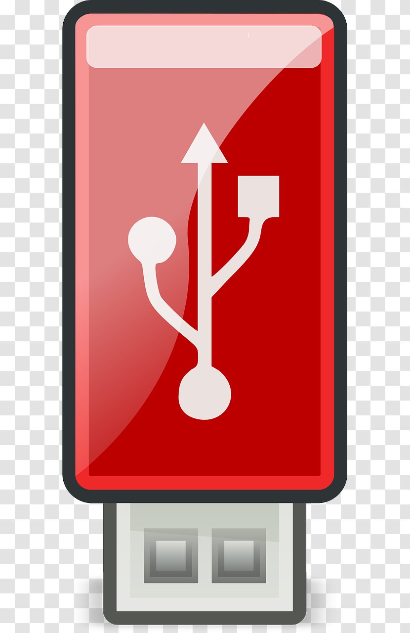 USB Flash Drive Android Clip Art - Usb - Red Transparent PNG
