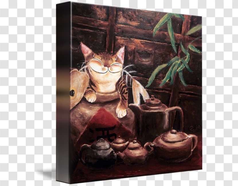 Cat Tea Gallery Wrap Still Life Art - Printing - Afternoon Transparent PNG