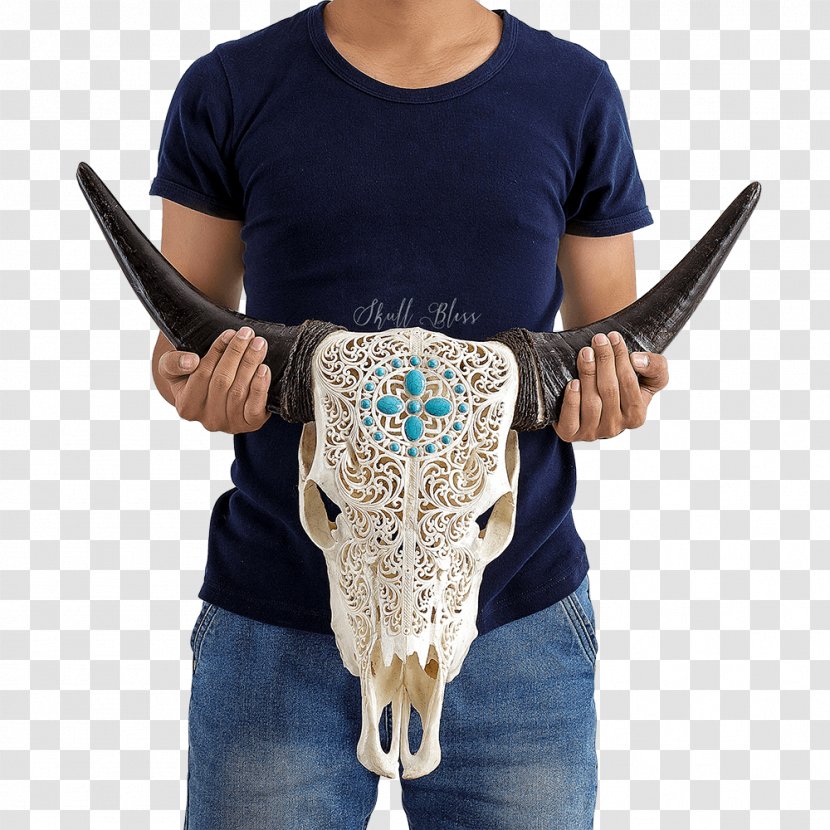 XL Horns Skull Cattle Neck - Flower Transparent PNG