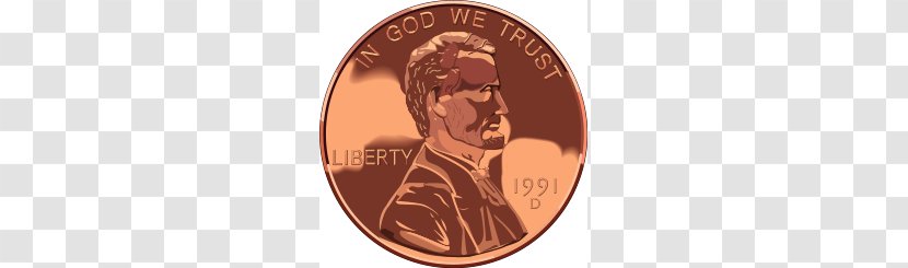 Penny Coin Clip Art - Lincoln Cent - Us Coins Cliparts Transparent PNG