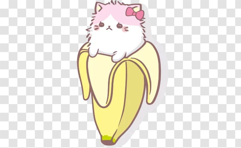 Cat Kitten Kavaii Banana Drawing - Frame Transparent PNG