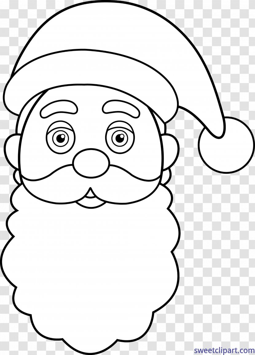 Santa Claus Clip Art Line Drawing Image - Silhouette Transparent PNG