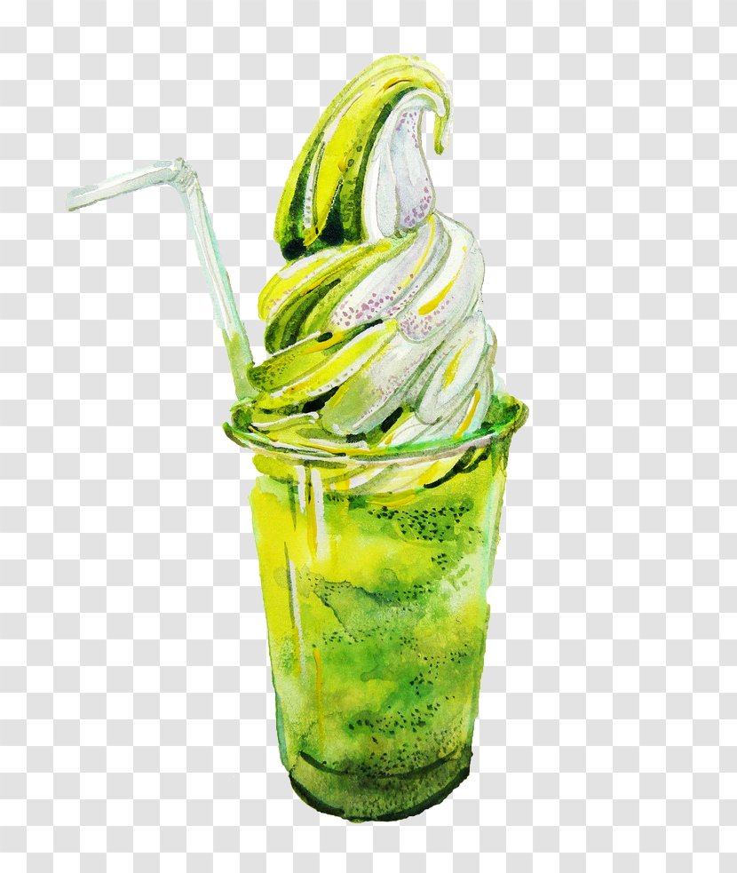 Green Tea Ice Cream Matcha Sundae Transparent PNG