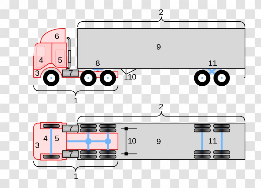 Car Semi-trailer Truck Fifth Wheel Coupling - Drawing - Parts Transparent PNG