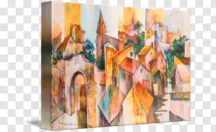 Watercolor Painting Canvas Print Gallery Wrap Transparent PNG