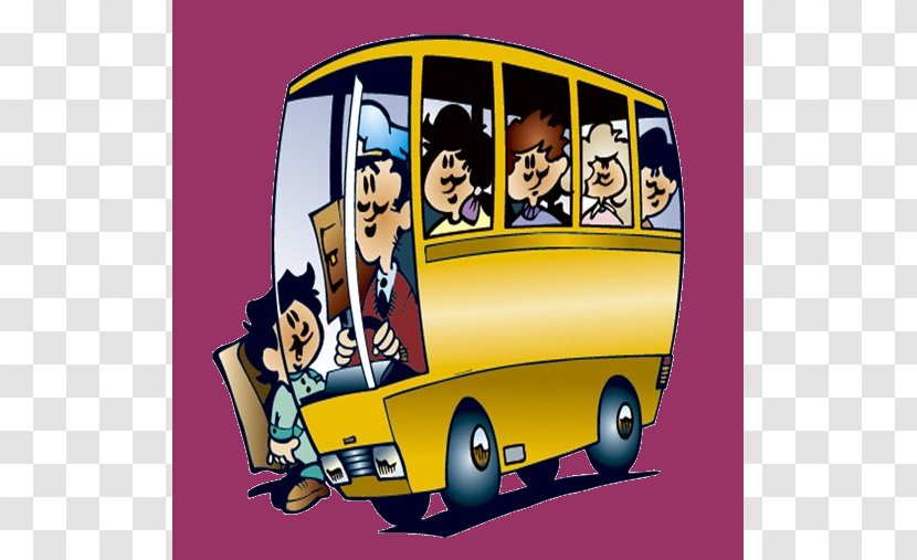 School Bus - Cartoon - Public Transport Transparent PNG