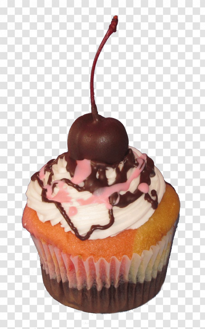 Cupcake Sundae Muffin Buttercream Chocolate - Frozen Dessert Transparent PNG