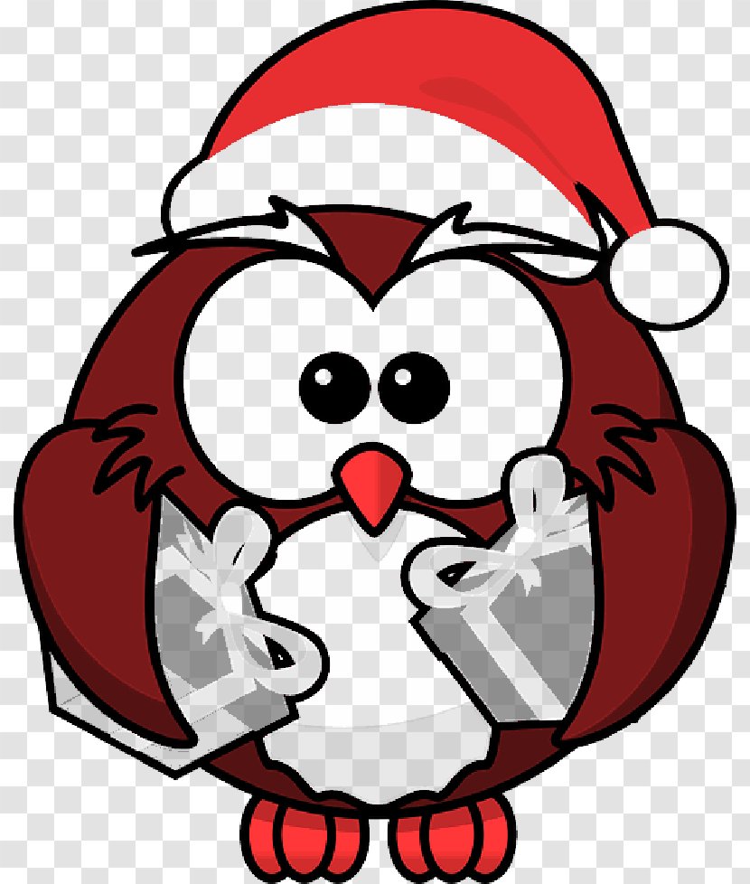 Owl Santa Claus Vector Graphics Christmas Day Clip Art - Fun Gift Transparent PNG