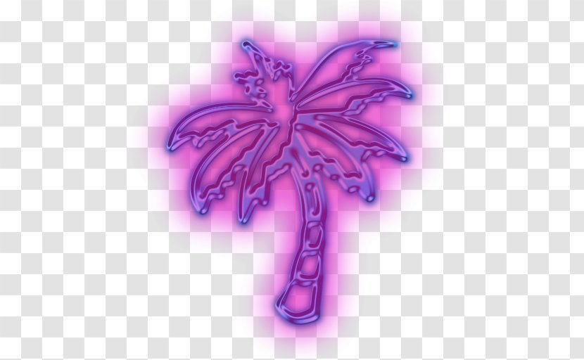 Arecaceae Clip Art - Violet - Neon Flower Transparent PNG