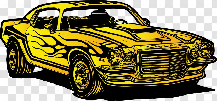 Sports Car Ford Mustang Clip Art - Play Vehicle - Yellow Flow Line Transparent PNG