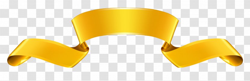 Yellow Angle Font - Golden Banner Cliparts Transparent PNG