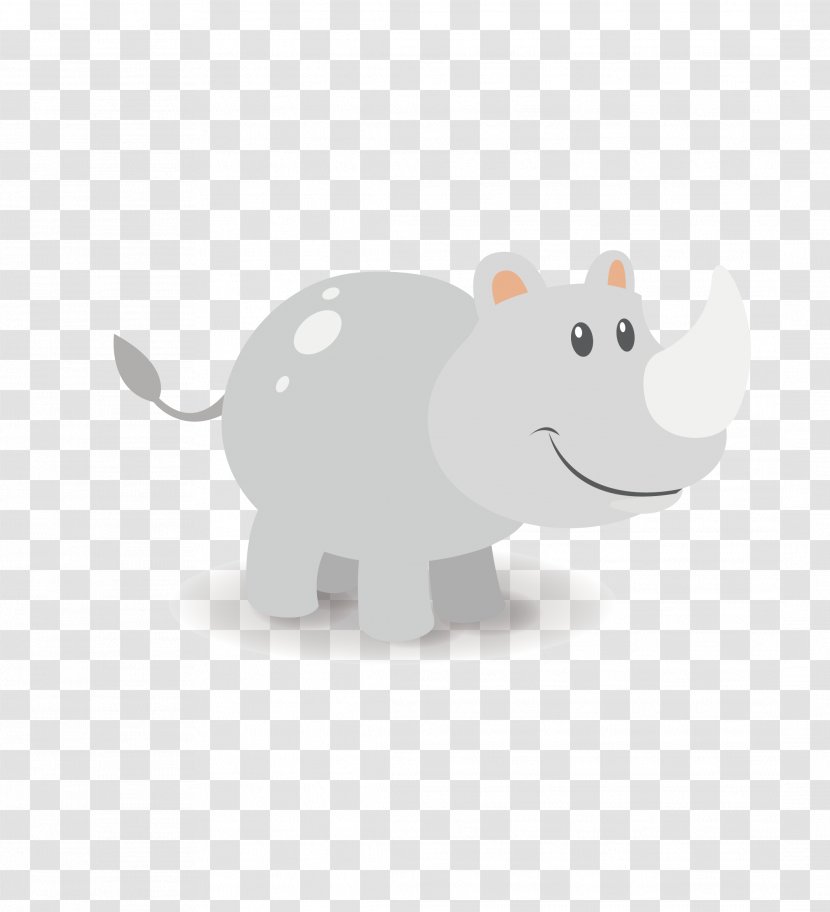 Dxfcrers Rhinoceros - Carnivoran - Gray Rhino Cartoon Vector Material Transparent PNG