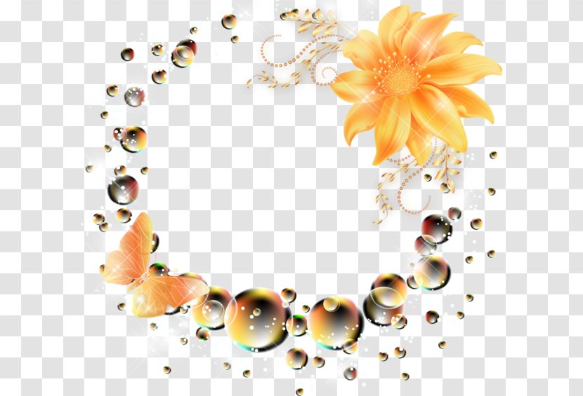 Rose Flower - Designer - Bubble Frame Drops Transparent PNG