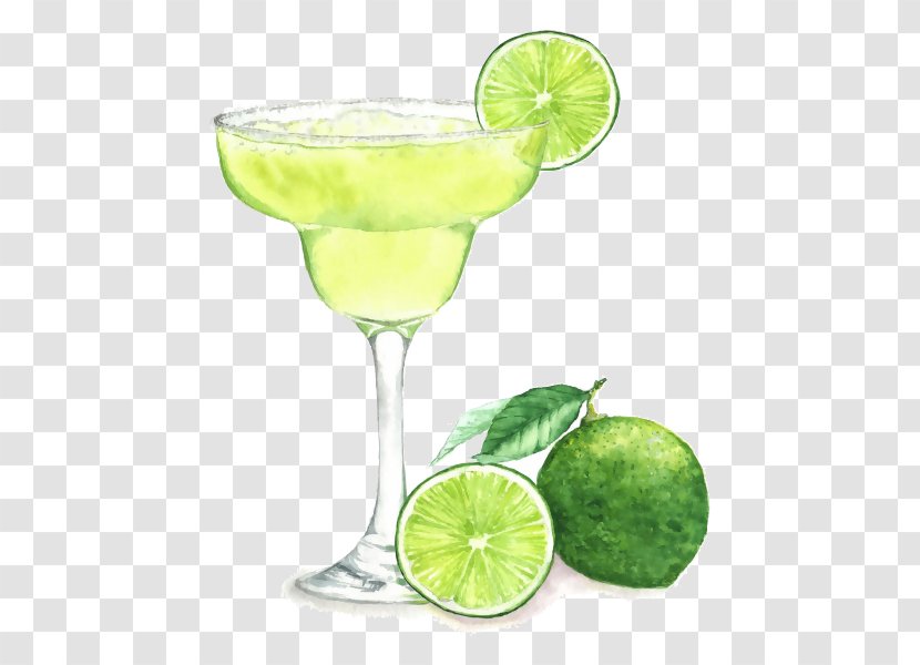 Margarita Cocktail Watercolor Painting Drawing Illustration - Spritzer - Cocktails Transparent PNG