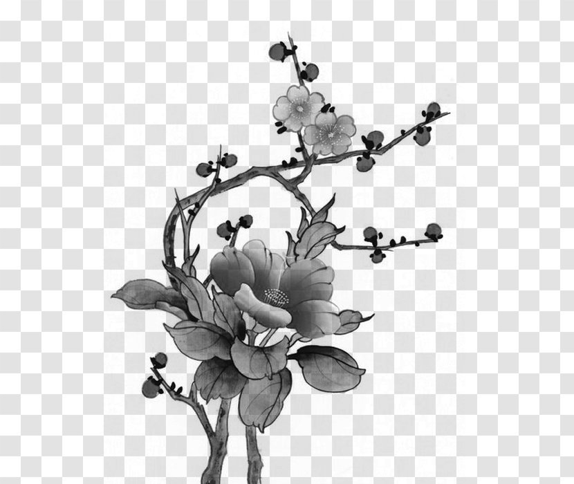 Chinese Painting Bird-and-flower Gongbi - Tree - Plum Blossom Transparent PNG