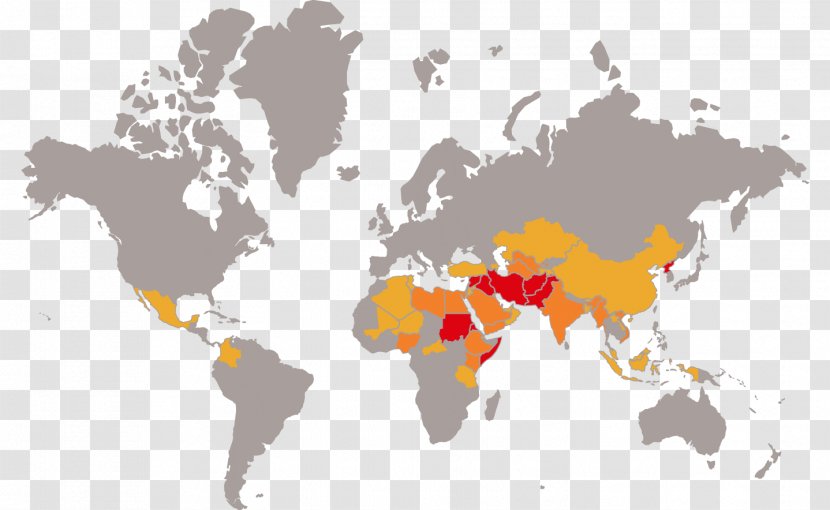 World Map Globe - Mercator Projection Transparent PNG