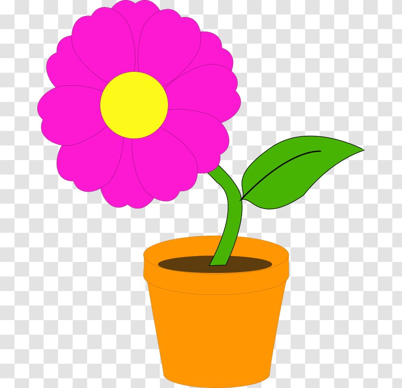 Clip Art Openclipart Free Content Flowerpot - Yellow - Flower Transparent PNG