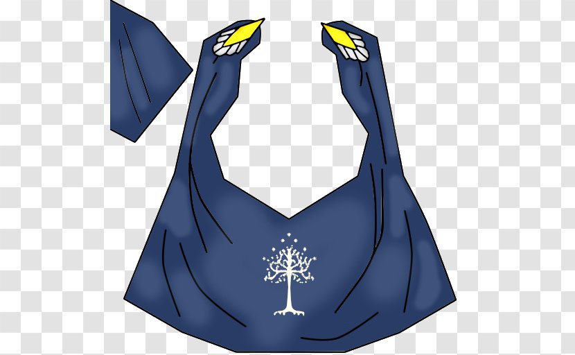 Cobalt Blue Outerwear Neck Sleeve - Winged Crown Transparent PNG