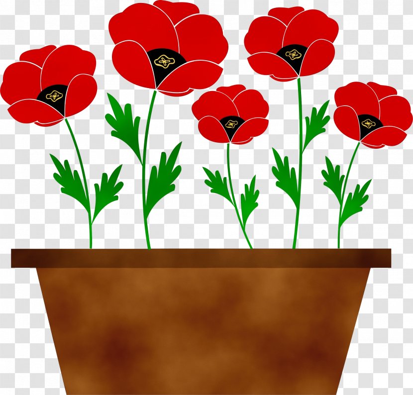 Watercolor Flower Background - Flowerpot - Plant Stem Cut Flowers Transparent PNG