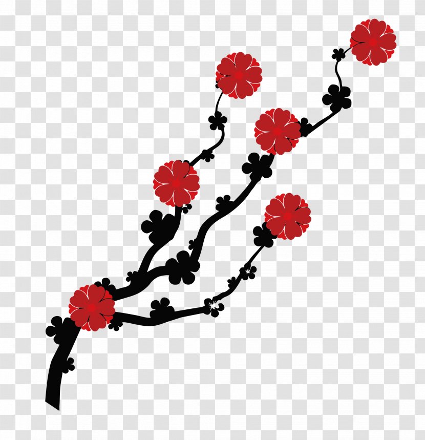 Plum Blossom Image Design - Brown Twigs Transparent PNG