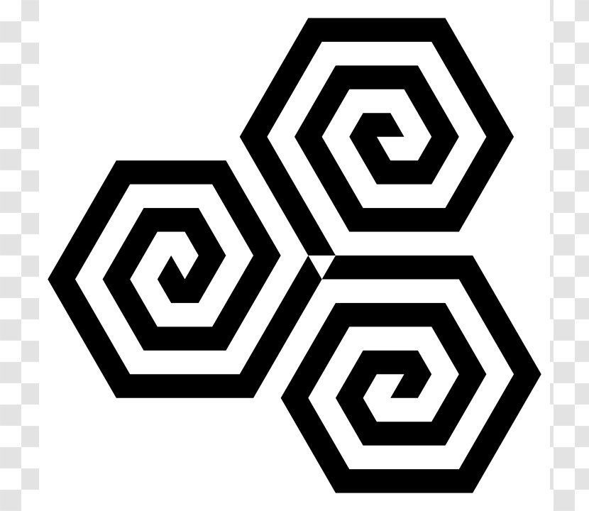 Hexagon Circle Target Corporation Cement Tile Clip Art - Symmetry - Black And White Objects Transparent PNG