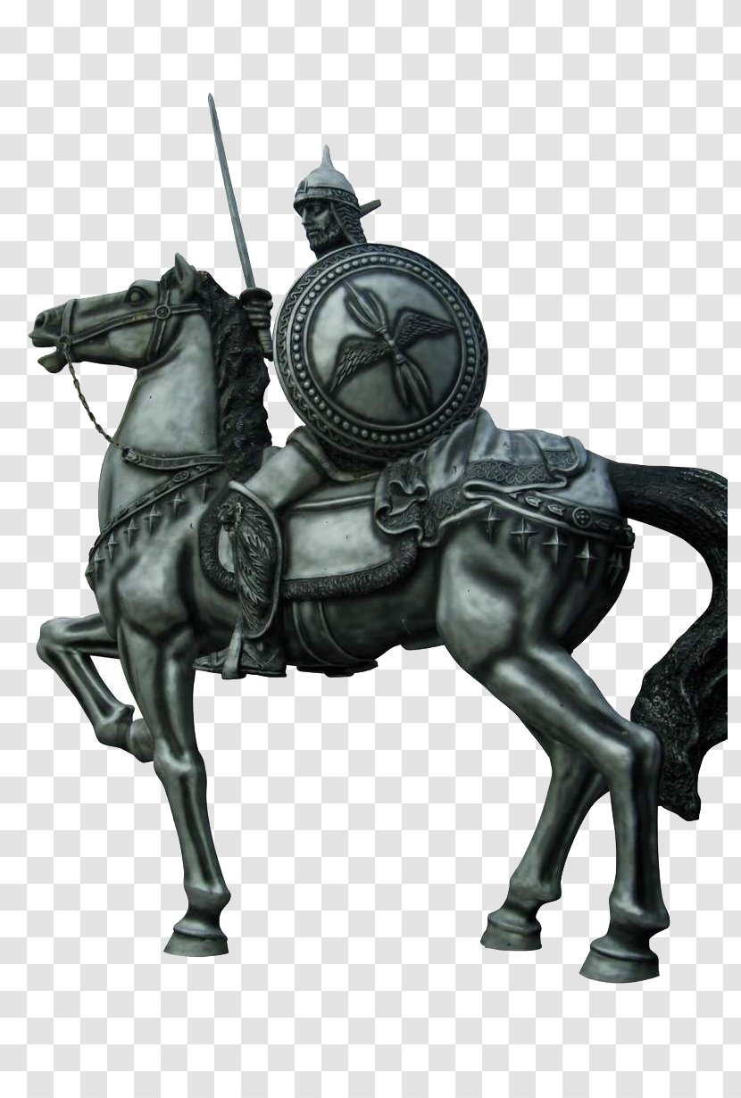 Middle Ages Knight Sculpture Illustration - Poster - Horse Soldier Statue Transparent PNG