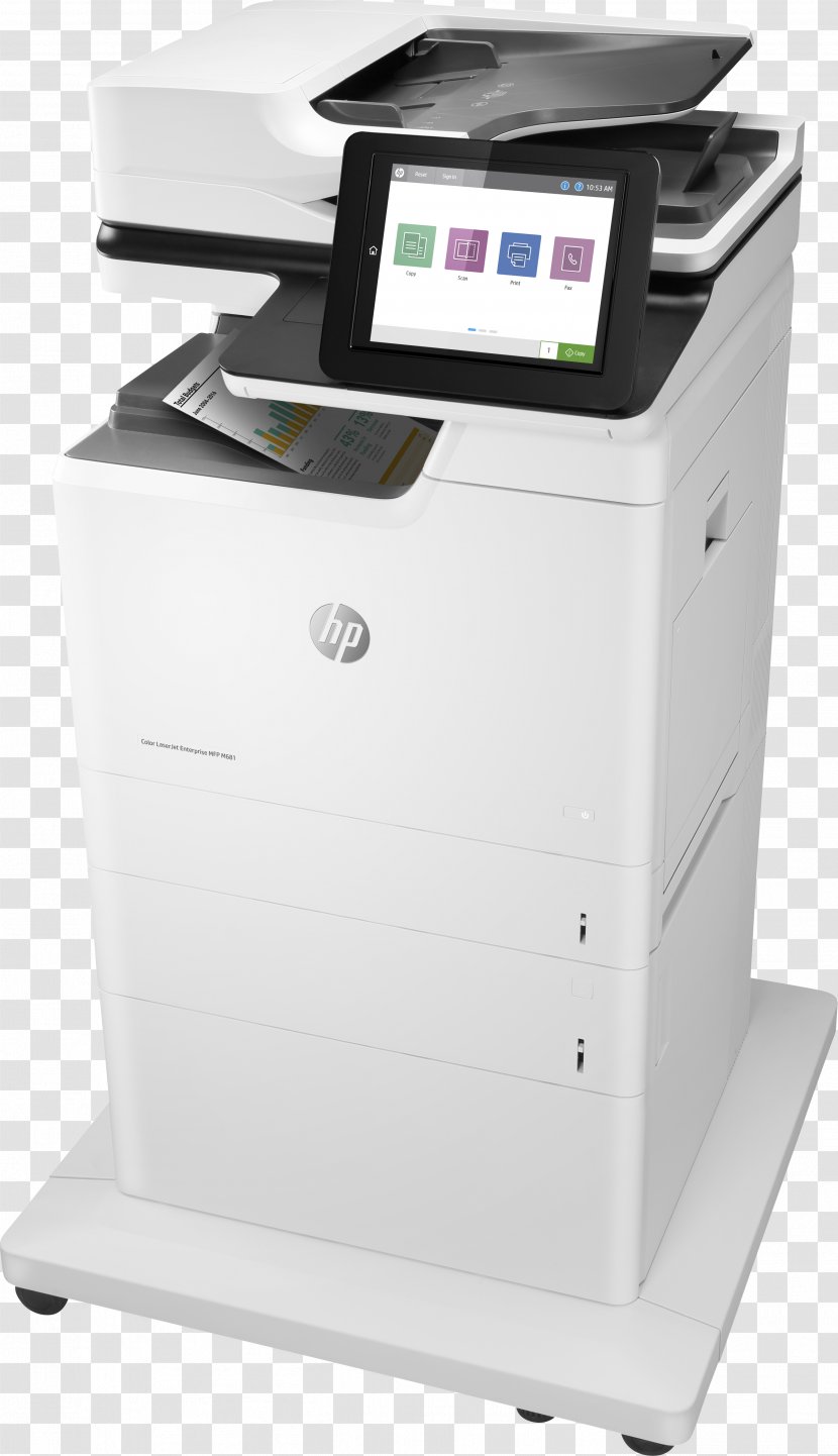 Hewlett-Packard HP LaserJet Enterprise Flow M681f Color Multifunction Printer (Canada) ML ENT MFP J8A10A#BGJ Multi-function - Toner Cartridge - Hewlett-packard Transparent PNG