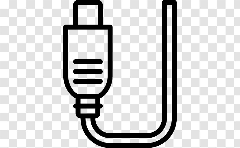 Electrical Connector Cable - Black And White - Icon Transparent PNG