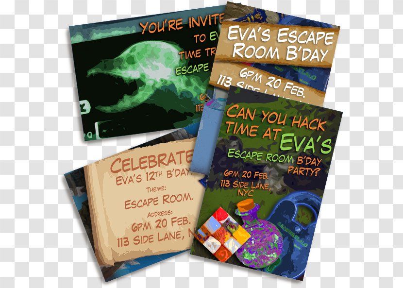 Birthday Escape Room Children's Party Game - Book - Stationery Posters Transparent PNG
