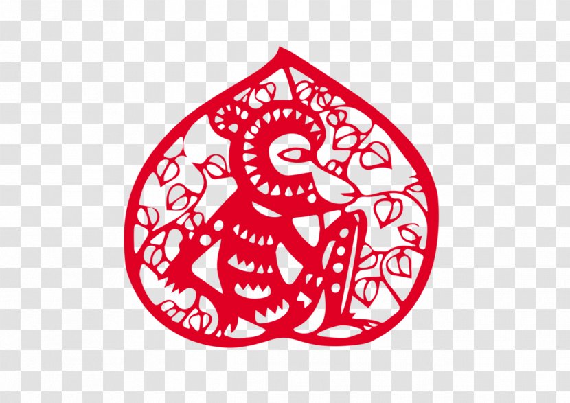 Papercutting Monkey Chinese Paper Cutting New Year Tradition - Paper-cut Monkeys Transparent PNG