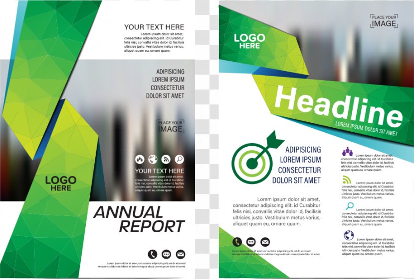 Flyer Publicity - Page Layout - Polyline Vector Green City Transparent PNG