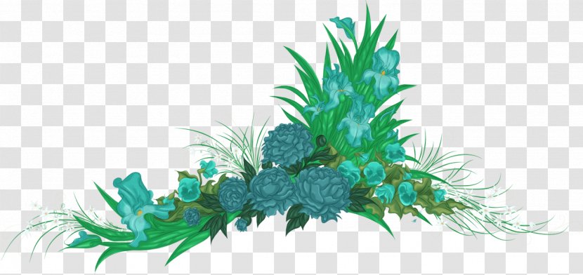 Flower Teal Aqua Blue - Plant Transparent PNG