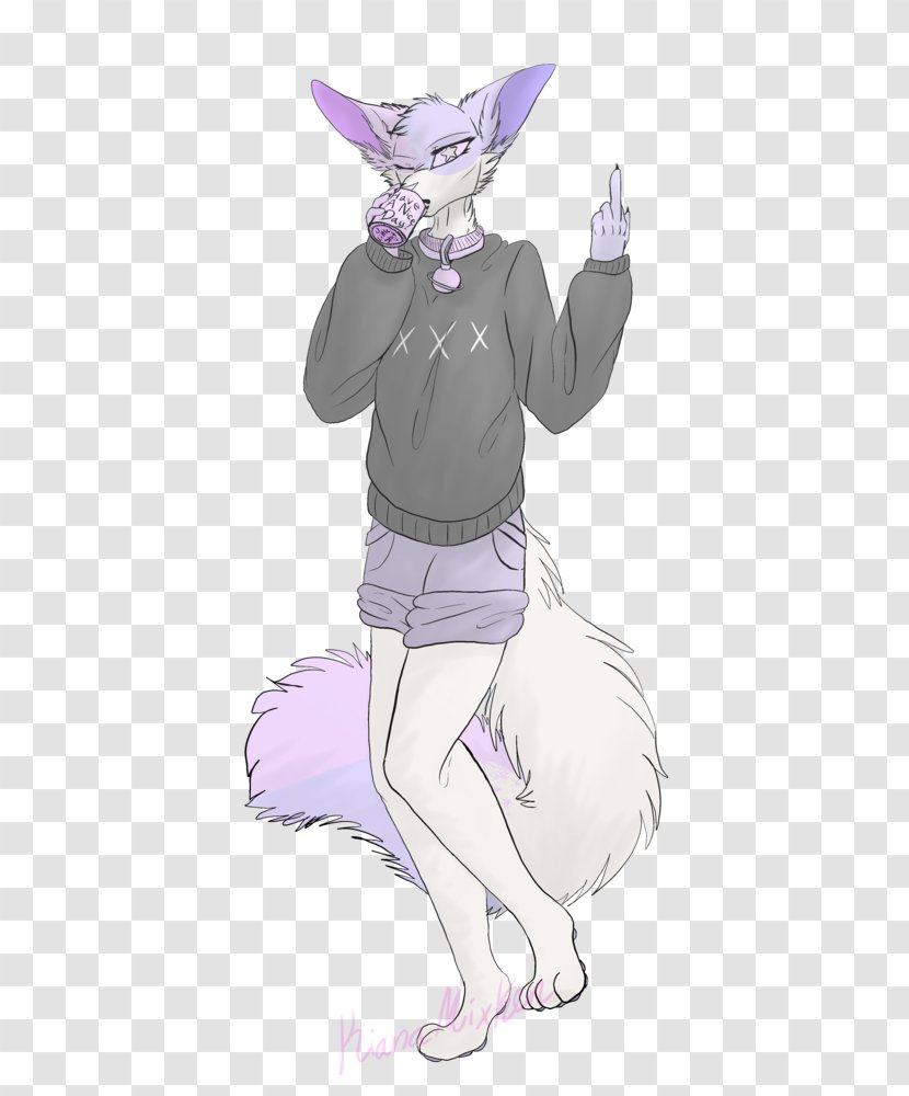 Cat Dog Canidae Cartoon - Purple - Have A Nice Day Transparent PNG