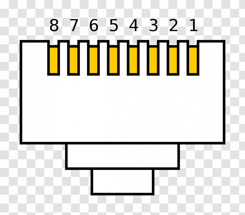 8P8C TIA/EIA-568 Twisted Pair Patch Cable Electrical Connector - Network Switch - Plug Transparent PNG