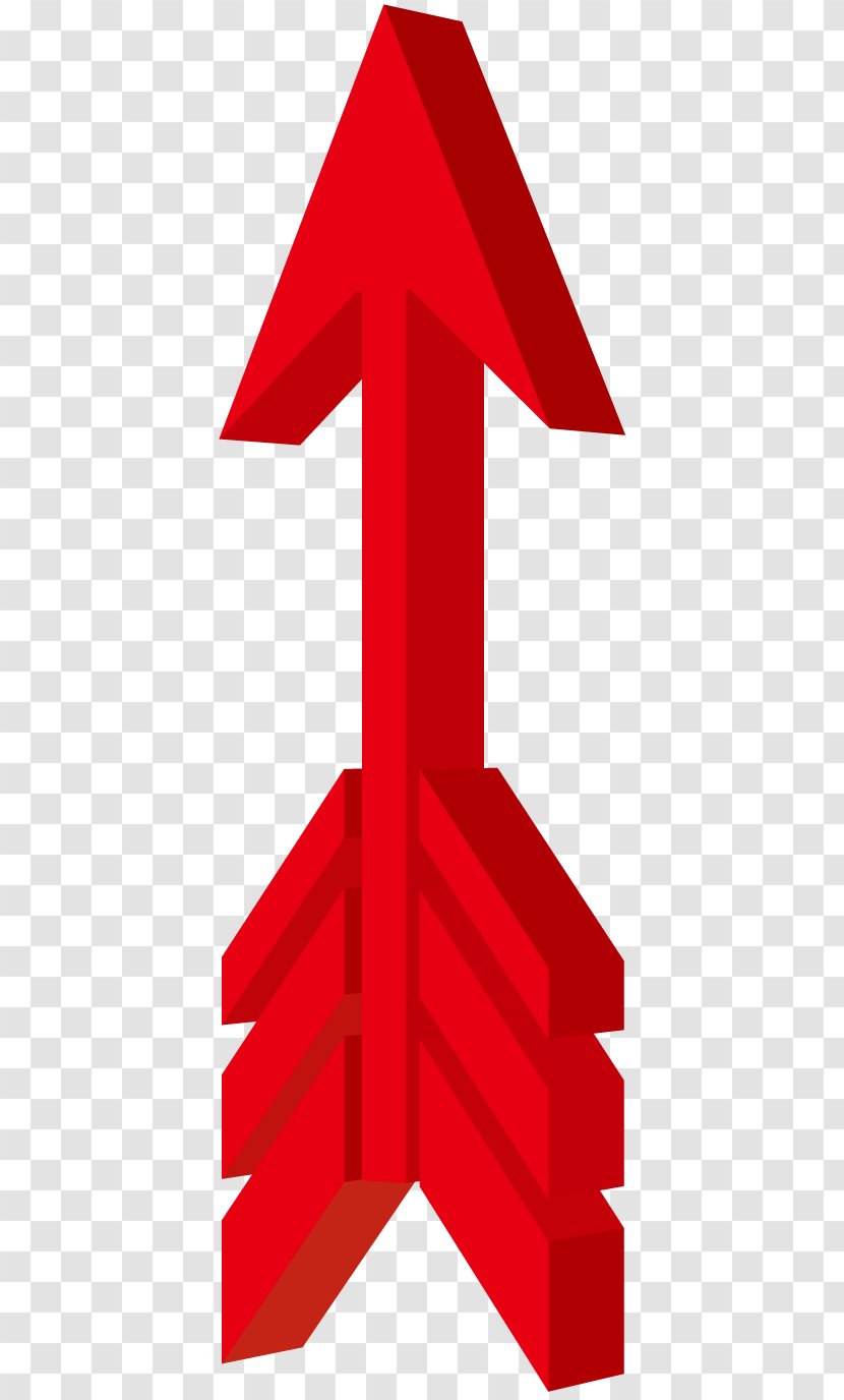 Red Up Arrow. - Symmetry - Bow And Arrow Transparent PNG